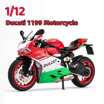 1/12 Ducati 1199 Motocykel Hračka Zliatiny Pretekárske Auto Vysoko Simulované Statický Model Predné Koleso Riadenia Zberu Darček pre Deti