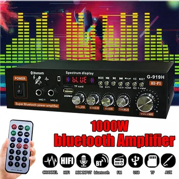 1000W G919H Domov Zosilňovač HIFI Bluetooth 5.0 Audio Audio Amplificador Odolné NÁS Plug
