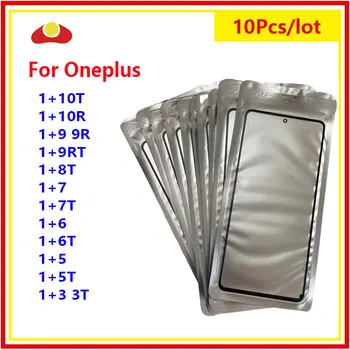 10Pcs/Veľa Pre Oneplus 1+ 10R 10 TON 9 9R 8T 7 7T 6 6T 5 5T 3 3T Dotykový Displej Predné Vonkajšie Sklo Panel LCD Objektív Prednej strane S OCA