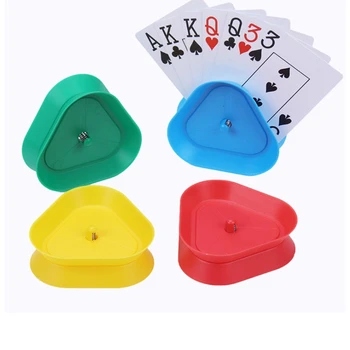 16 Pc Hry Poker Hrať Držiteľ Držiteľom Karty Dosky Plastové Trojuholník Hrať Karty Organizátor Rodina Hrať Karty