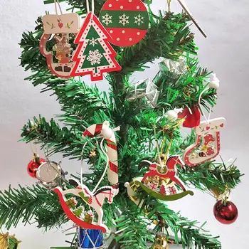 1Box Vianočné Drevené Prívesok Auto Ponožky Vianočný Stromček Santa Claus Dom Vianočný Strom Visí Ozdoby, Dekorácie pre Domov