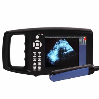 5-palcový displej LCD prenosná veterinárnej ultrazvuk skenera, hovädzieho dobytka, oviec a koní na farme ultrazvuk tehotenstva Rektálne sondy