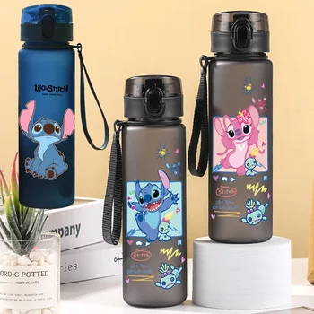 560ML Disney Anime Steh Fľaša na Vodu Steh Kawaii Deti Prenosné Plastové Vodné Sklo Dospelých Vysokou Kapacitou Športy Vodné Pohár Darček