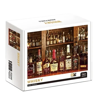 70*50 cm Dospelých 1000 Kusy obrazová Skladačka Whisky Krásne Vzorované Hádanky Ušľachtilé Vína Obrazy Stres Znižuje Hračky
