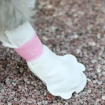 8pcs netkanej Textílie Pet Topánky Biele Ochranné Pet Jednorazové Obuvi Zahŕňa Psa Nohy Kryt Pre Vonkajšie Aktivity domáce Zvieratá
