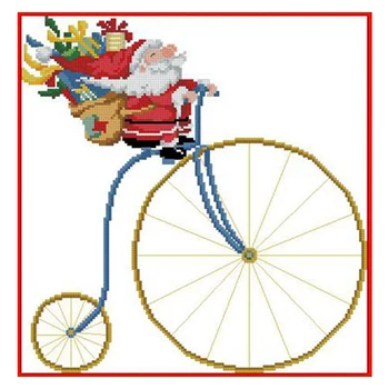Amishop Najvyššej Kvality Roztomilý Zábavné Počíta Cross Stitch Auta Vianočný Santa Claus Na Koni Jazda Na Legrační Bike Bicykli