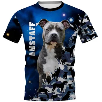 Amstaff Bitbull Dog T Shirt pánske 3D Tervueren Psíka, Printed Tee Košele Dámske Oblečenie Letné Deti Bežné Topy, Tričká Krátky Rukáv