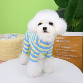 Bavlna Psa Pyžamo Prúžok Classic Pet Jumpsuit Zimné Psie Oblečenie Pre Malého Psa Šteňa Mačka Kostým Chihuahua Yorkie Pudel Oblečenie