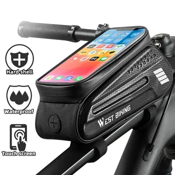 Cyklistické tašky 7.0 Inch Phone Bag Nepremokavé Predný Rám Cyklistická Taška Citlivý Dotykový Displej BICYKEL Cestný Bicykel Taška