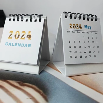 F3MA 2024 Mini Stolový Kalendár Multifunkčné Ornament pre Domáce, Školské a Kancelárske