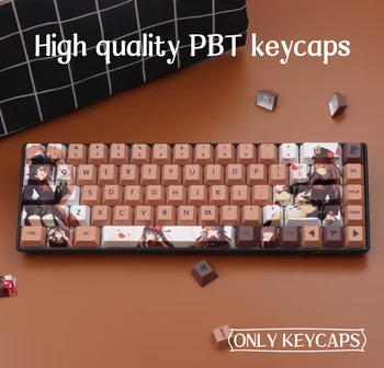 Genshin Vplyv Hutao Keycap Dvoch-dimenzionální Animácie Online Hry Sublimačná Čokoláda Keycaps