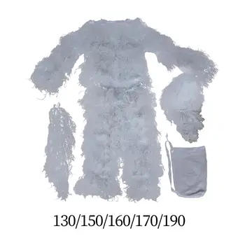 Ghillie Suit Gilly Vyhovovali Dve Kus Vyhovovali Poľovnícky Oblek Oblečenie pre Outdoorové Snowfield Halloween Kostým v Zime