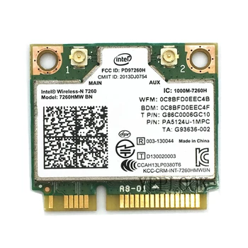 Intel Pôvodnej Karty Wifi, Wireless-N 7260 7260BN 7260HMW BN 300Mbps Bluetooth 4.0 Half Mini PCIe Jedno Pásmo 2,4 Ghz 802.11 n 2x2