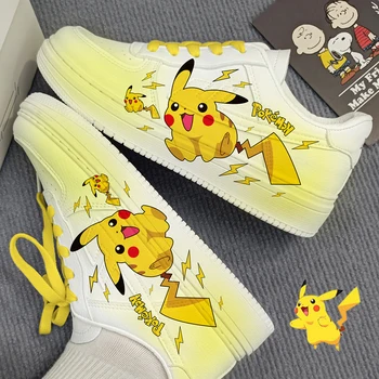 Kawaii Pokemon Topánky Anime Obrázok Pikachu Dámske Topánky Vonkajšie Tenisky 2023 Nové Kreslené Bežné Priedušná Skateboard Topánky 35-44