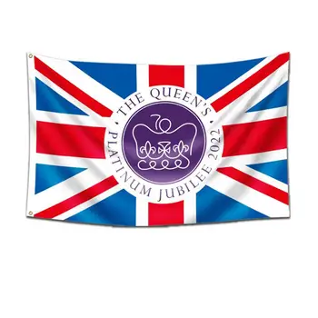 Kráľovná Elizabeths Platinum Pracovné Vlajka 3x5ft Úniu Jack Vlajkou Za Jej Veličenstvo Kráľovná 70. Výročie Street Party Obrie