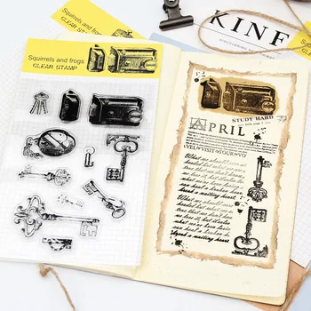 Káva Vzor Čistých Známok Vintage Charakter Dievča Známky Pre Zápisník DIY Karty Dekorácie Transparentné Silikónové Gumy Pečiatka