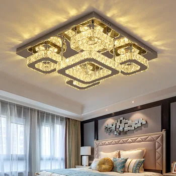 Luxusné strieborné stropné lampy, obývacia izba moderne crystal stropné svietidlá, spálne, led Stropné Svietidlá jedáleň, krištáľové Svietidlá, kuchyne