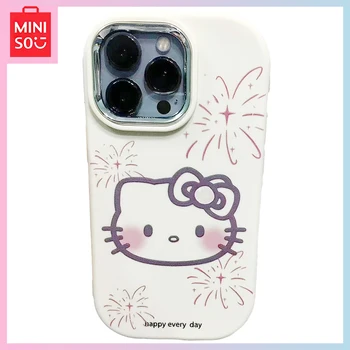 Miniso Sanrio Hello Kitty Kawaii Ohňostroj Iphone15Promax Mäkké 14Plus Zápas 13Pro All Inclusive 12 Telefón Prípade Darček pre Dievčatá