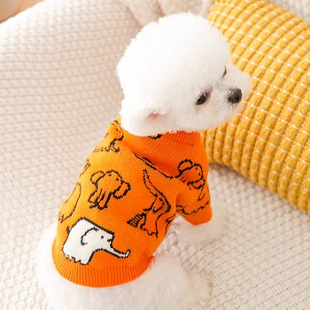 Orange Slona, Psie Oblečenie, Bežné Pletený Sveter Šteňa Zime Teplé Nohy Oblečenie Pet Pohodlné Pulóver