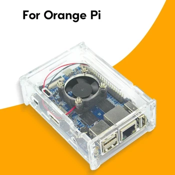 OrangePi PC priehľadný Akrylový Prípade Jasne Kryt Box Doske Display Protector s Chladiaci Ventilátor Transparentné Akrylátové Prípade