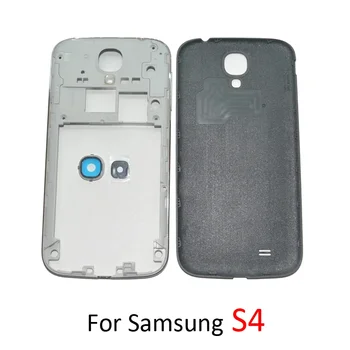 Pre Samsung I9500 Galaxy S4 I9505 Telefón Bývanie S Zadný Kryt Batérie Na Samsung S4 Stredný Rám + Kryt + Objektív