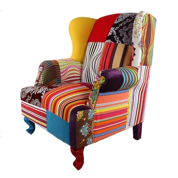 Prispôsobený Európskom štýle retro textílie jednu osobu, gauč, masívneho dreva kontrast farieb mix a zápas, vysoká späť grand tiger stoličky,