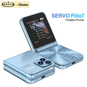 SERVO Flilo7 4 SIM Karty Flip Mobilný Telefón, Auto Záznam Hovoru Rýchla voľba Magic Voice Nežiaduci FM Rádia, Typ-C Skladacia Mobil