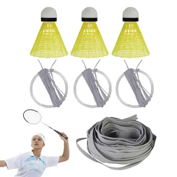 Samolepiace Jedného Hrať Badminton Set Žiariace Badminton Lopty Svetelný Košíky Elastické Lano Krytý Bedminton Školenia