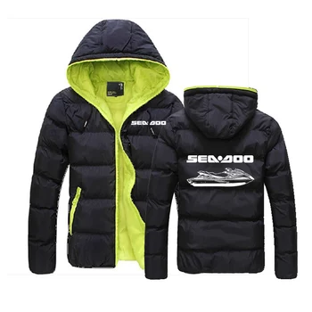 Sea Doo Seadoo Moto Mužov je Nové Tlač Zime Teplá Bavlnená Bežné Harajuku Kapucňou Pohodlné Módne Mikiny na Zips Bundy Kabát