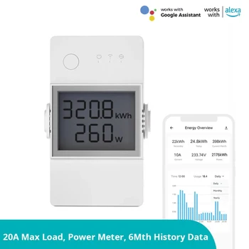 Sonoff Power Meter 16A 20A Pow Elite Wifi Smart Switch Meranie Spotreby Energie Práca S Alexa Google Yandex Alice Smartthings