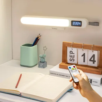 Stolná Lampa USB Hodiny LED Stolná Lampa Nabíjateľná Prenosný Počítač, Monitor Ľahké Čítanie Štúdia v Kancelárii Svetlá