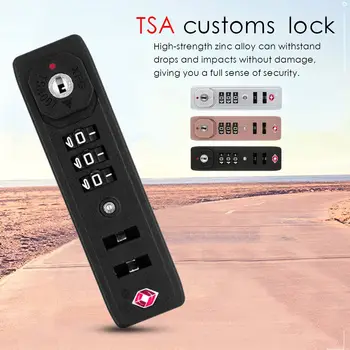 TSA007 Colné Password Lock Multi-purpose 3-miestne Zmes Zámok Pre Cestovné Batožiny Kufor Anti-Theft Kód Visiaci zámok