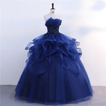 Vestidos Zimné Nové Ramienok Party Šaty V Námorníckej Modrej Quinceanera Luxusné Šaty Prom Plesové Šaty Prispôsobiť Ashley Gloria