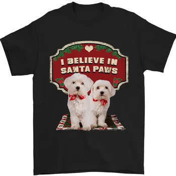 Vianočné Maltčina Zábavné Santa Labky Vianoce Mens T-Shirt 100% Bavlna