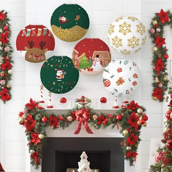 Vianočné Papierové Lucerny Kreatívny Papier Svietidlá Pre Váš Domov Vonkajšie Dekorácie