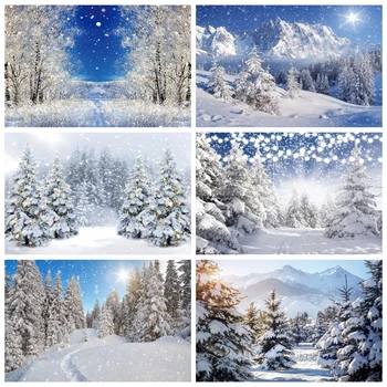 Vianočné Zime Sneh Scény Kulisu pre Fotografovanie Horských Lesov Prírodnej Krajiny Snowflake Portrét Backgound Photo Studio