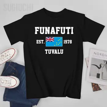 Vlastenecká Vlajka Tuvalu EST.1978 Funafuti Mužov Tričko Tees T-Shirt O-neck T Košele Ženy, Chlapcov, Oblečenie 100% Bavlna