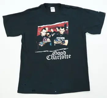 Zriedkavé Vintage Good Charlotte Členov Kapely Tour Tričko 2000s Rockovej Hudby, Čierna M