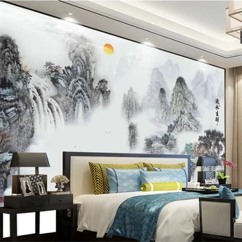beibehang Prispôsobené veľké steny maliar s novými Čínsky štýl, vody a bohatstvo krajiny, TV joj, tapeta na stenu
