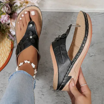 Ženy Platformu Sandále Pláži Bežné Kliny Flip Flops Premium Ortopedické Otvorené Prst Big Toe Anti-slip Outdoorové Topánky Plus Veľkosť 43