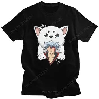 2024 Y2K bavlna Kawaii Gintama Gintoki Sakata tlačiť T-shirt grafické streetwear mužov bežné nadrozmerné T-shirt hip-hop T-shirt