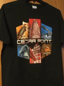 Cedar Point - horská Dráha Jazdy - Čierne Tričko - XL