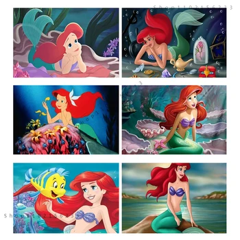 Disney Karikatúry, Malá Morská Víla Ariel Princezná Diy Diamond Maľovanie Detí Výšivky Cross Stitch Mozaiky Domova Darček