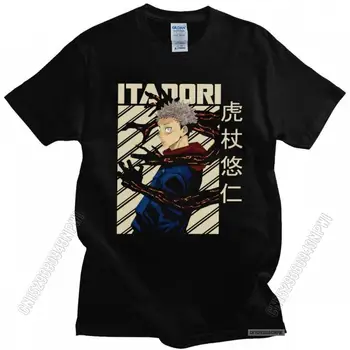 Harajuku Mužov, T Košele Retro Jujutsu Kaisen Yuji Itadori 100% Bavlna Tee Topy Anime Sukuna Japonsko Otaku Manga T-Shirt