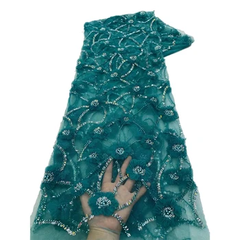 Horúci Na Predaj Nový Príchod Luxusné Super Kvalitné Textílie 3D Výšivky Čistý Čipky s Manželskou Korálky, Flitre Na spoločenské Šaty
