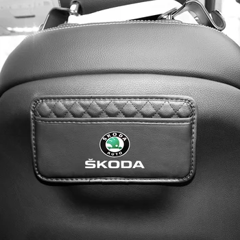 Kožené Auto Styling Skladovanie Taška Interiéru Vozidla Organizátor Box Samolepky Pre Škoda Octavia Fabia Vynikajúci Rýchleho 1 2 3 A5 A7 Príslušenstvo