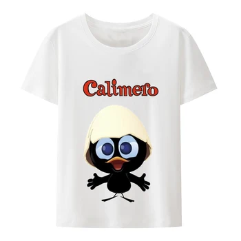 Krásne Calimero Tričko pre Ženy Kawaii Oblečenie Letné T-shirt Karikatúry Y2K Roztomilý Camisa Voľné Topy Gotický