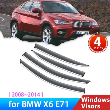 Lamely Pre BMW X6, E71 2008~2014 Príslušenstvo čelné Sklo Auta Bočné Okno Clonu Awing Výbava Dážď Obočia, Slnko, Vietor 2011 2010 2009
