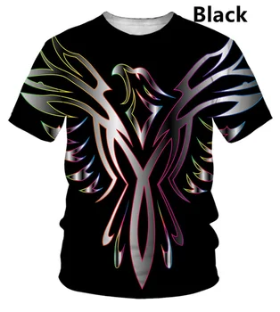 Letné Mužov Bežné 3D Vytlačené Oheň Phoenix&bird Tričko Unisex Krátke Rukávy Topy T-shirt